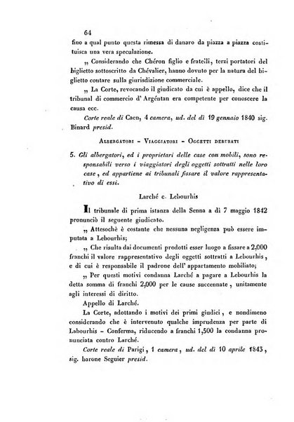 Giornale del Foro in cui si raccolgono le più importanti regiudicate dei supremi tribunali di Roma e dello Stato pontificio in materia civile