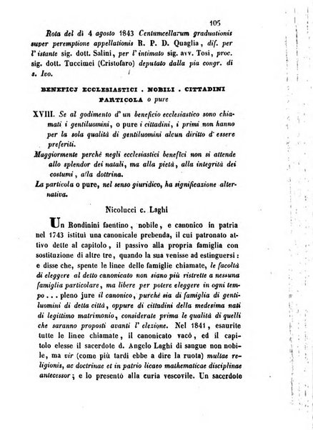 Giornale del Foro in cui si raccolgono le più importanti regiudicate dei supremi tribunali di Roma e dello Stato pontificio in materia civile