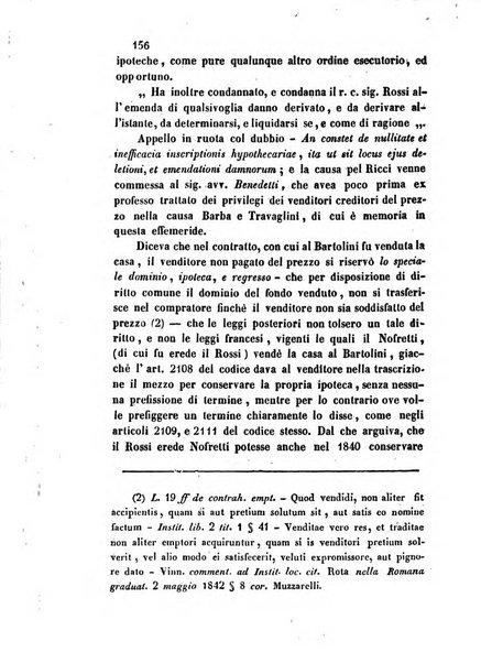 Giornale del Foro in cui si raccolgono le più importanti regiudicate dei supremi tribunali di Roma e dello Stato pontificio in materia civile