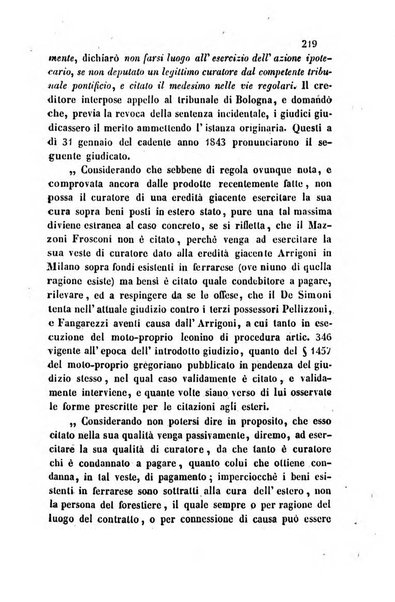 Giornale del Foro in cui si raccolgono le più importanti regiudicate dei supremi tribunali di Roma e dello Stato pontificio in materia civile