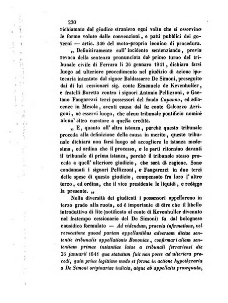 Giornale del Foro in cui si raccolgono le più importanti regiudicate dei supremi tribunali di Roma e dello Stato pontificio in materia civile