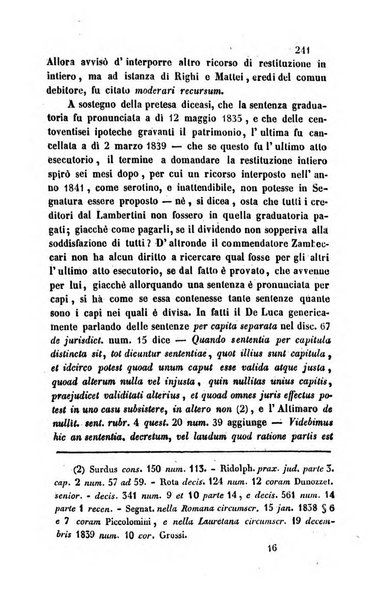 Giornale del Foro in cui si raccolgono le più importanti regiudicate dei supremi tribunali di Roma e dello Stato pontificio in materia civile