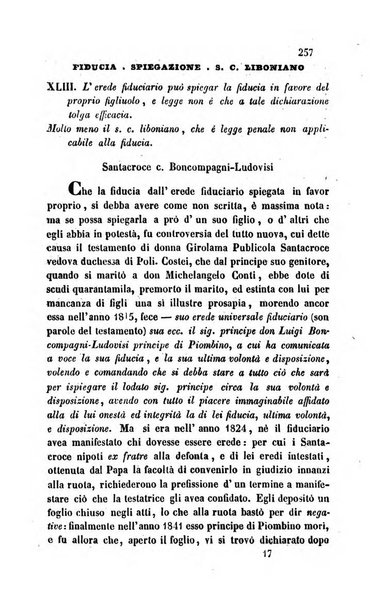 Giornale del Foro in cui si raccolgono le più importanti regiudicate dei supremi tribunali di Roma e dello Stato pontificio in materia civile