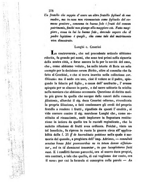 Giornale del Foro in cui si raccolgono le più importanti regiudicate dei supremi tribunali di Roma e dello Stato pontificio in materia civile