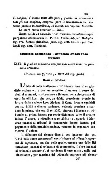 Giornale del Foro in cui si raccolgono le più importanti regiudicate dei supremi tribunali di Roma e dello Stato pontificio in materia civile