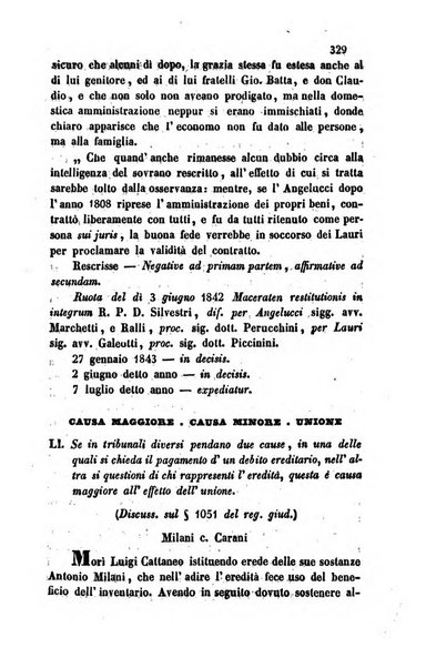 Giornale del Foro in cui si raccolgono le più importanti regiudicate dei supremi tribunali di Roma e dello Stato pontificio in materia civile