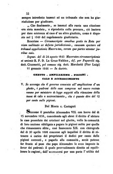 Giornale del Foro in cui si raccolgono le più importanti regiudicate dei supremi tribunali di Roma e dello Stato pontificio in materia civile