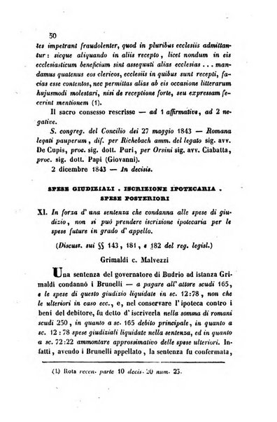 Giornale del Foro in cui si raccolgono le più importanti regiudicate dei supremi tribunali di Roma e dello Stato pontificio in materia civile