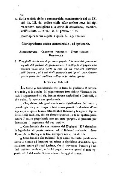 Giornale del Foro in cui si raccolgono le più importanti regiudicate dei supremi tribunali di Roma e dello Stato pontificio in materia civile