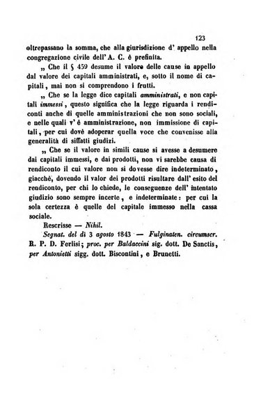 Giornale del Foro in cui si raccolgono le più importanti regiudicate dei supremi tribunali di Roma e dello Stato pontificio in materia civile