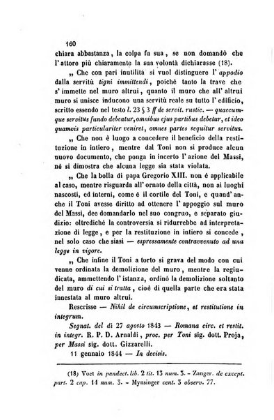 Giornale del Foro in cui si raccolgono le più importanti regiudicate dei supremi tribunali di Roma e dello Stato pontificio in materia civile