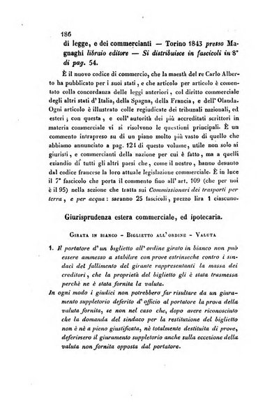 Giornale del Foro in cui si raccolgono le più importanti regiudicate dei supremi tribunali di Roma e dello Stato pontificio in materia civile