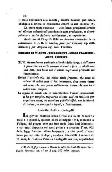 Giornale del Foro in cui si raccolgono le più importanti regiudicate dei supremi tribunali di Roma e dello Stato pontificio in materia civile