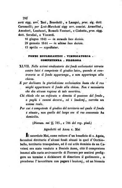 Giornale del Foro in cui si raccolgono le più importanti regiudicate dei supremi tribunali di Roma e dello Stato pontificio in materia civile