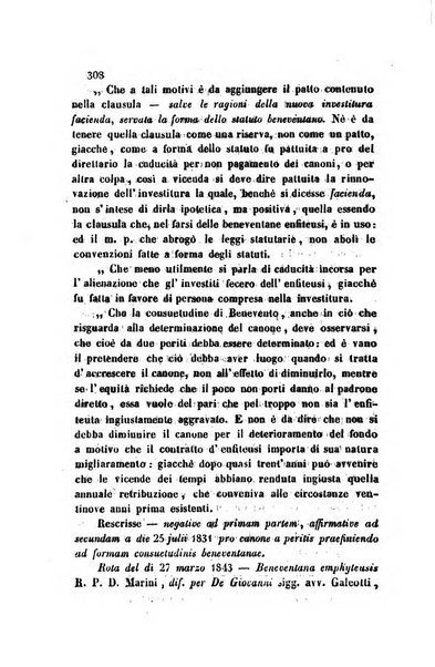 Giornale del Foro in cui si raccolgono le più importanti regiudicate dei supremi tribunali di Roma e dello Stato pontificio in materia civile