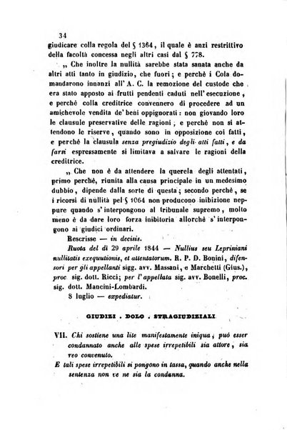 Giornale del Foro in cui si raccolgono le più importanti regiudicate dei supremi tribunali di Roma e dello Stato pontificio in materia civile