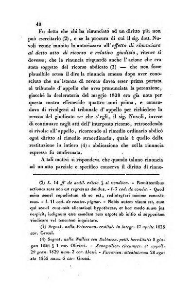 Giornale del Foro in cui si raccolgono le più importanti regiudicate dei supremi tribunali di Roma e dello Stato pontificio in materia civile