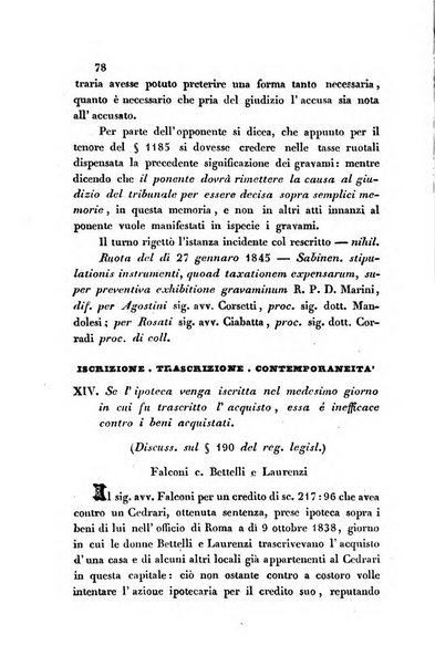 Giornale del Foro in cui si raccolgono le più importanti regiudicate dei supremi tribunali di Roma e dello Stato pontificio in materia civile