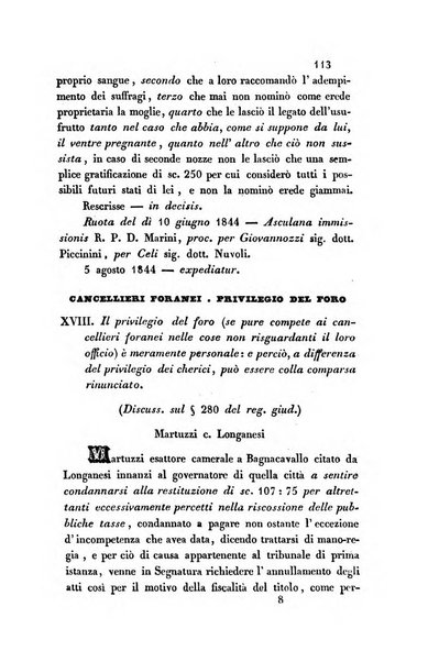 Giornale del Foro in cui si raccolgono le più importanti regiudicate dei supremi tribunali di Roma e dello Stato pontificio in materia civile