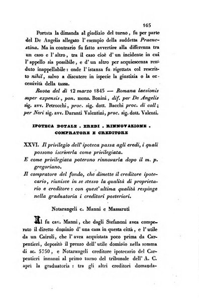 Giornale del Foro in cui si raccolgono le più importanti regiudicate dei supremi tribunali di Roma e dello Stato pontificio in materia civile