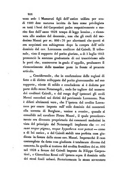 Giornale del Foro in cui si raccolgono le più importanti regiudicate dei supremi tribunali di Roma e dello Stato pontificio in materia civile