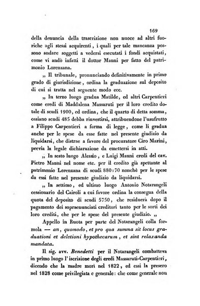 Giornale del Foro in cui si raccolgono le più importanti regiudicate dei supremi tribunali di Roma e dello Stato pontificio in materia civile