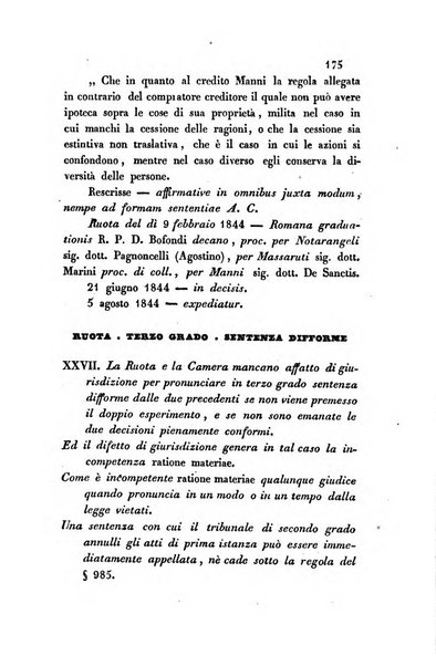 Giornale del Foro in cui si raccolgono le più importanti regiudicate dei supremi tribunali di Roma e dello Stato pontificio in materia civile