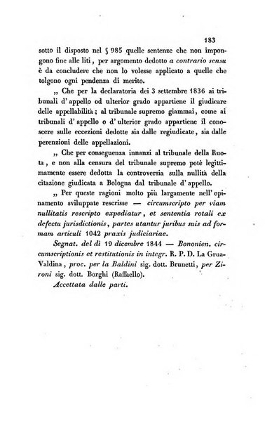 Giornale del Foro in cui si raccolgono le più importanti regiudicate dei supremi tribunali di Roma e dello Stato pontificio in materia civile