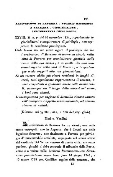 Giornale del Foro in cui si raccolgono le più importanti regiudicate dei supremi tribunali di Roma e dello Stato pontificio in materia civile