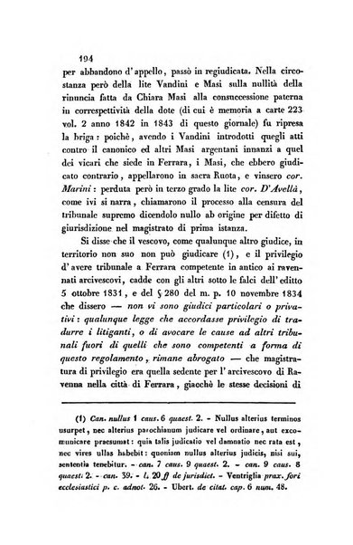 Giornale del Foro in cui si raccolgono le più importanti regiudicate dei supremi tribunali di Roma e dello Stato pontificio in materia civile