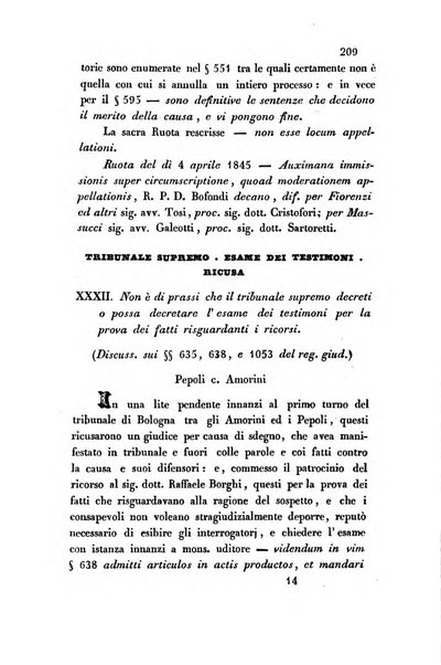 Giornale del Foro in cui si raccolgono le più importanti regiudicate dei supremi tribunali di Roma e dello Stato pontificio in materia civile