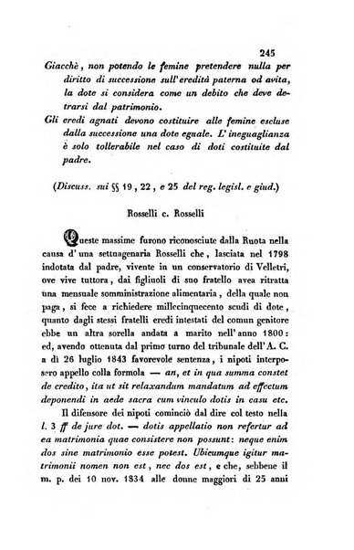 Giornale del Foro in cui si raccolgono le più importanti regiudicate dei supremi tribunali di Roma e dello Stato pontificio in materia civile