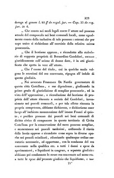 Giornale del Foro in cui si raccolgono le più importanti regiudicate dei supremi tribunali di Roma e dello Stato pontificio in materia civile