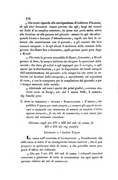 Giornale del Foro in cui si raccolgono le più importanti regiudicate dei supremi tribunali di Roma e dello Stato pontificio in materia civile