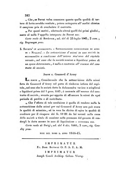 Giornale del Foro in cui si raccolgono le più importanti regiudicate dei supremi tribunali di Roma e dello Stato pontificio in materia civile