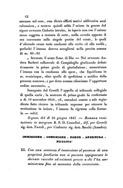 Giornale del Foro in cui si raccolgono le più importanti regiudicate dei supremi tribunali di Roma e dello Stato pontificio in materia civile