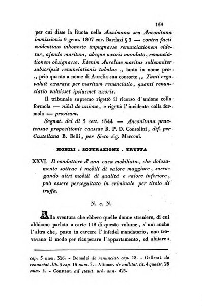 Giornale del Foro in cui si raccolgono le più importanti regiudicate dei supremi tribunali di Roma e dello Stato pontificio in materia civile