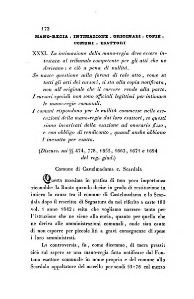 Giornale del Foro in cui si raccolgono le più importanti regiudicate dei supremi tribunali di Roma e dello Stato pontificio in materia civile