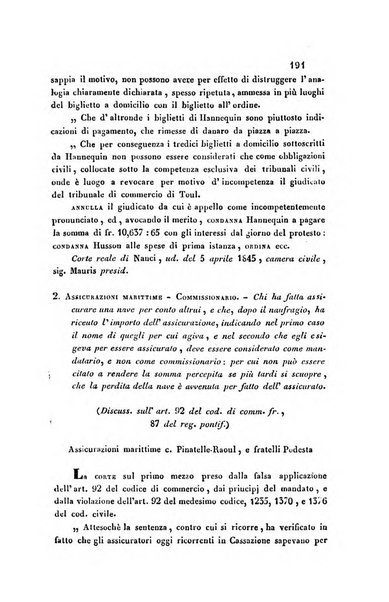 Giornale del Foro in cui si raccolgono le più importanti regiudicate dei supremi tribunali di Roma e dello Stato pontificio in materia civile