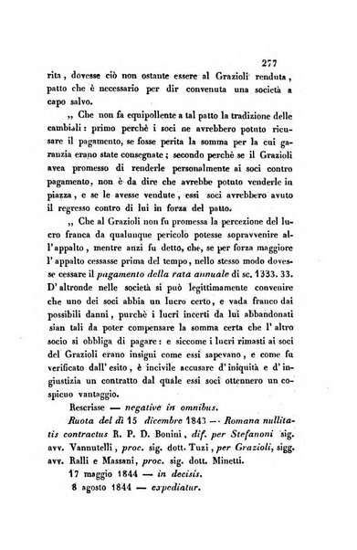 Giornale del Foro in cui si raccolgono le più importanti regiudicate dei supremi tribunali di Roma e dello Stato pontificio in materia civile