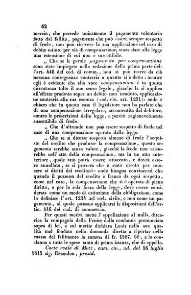 Giornale del Foro in cui si raccolgono le più importanti regiudicate dei supremi tribunali di Roma e dello Stato pontificio in materia civile