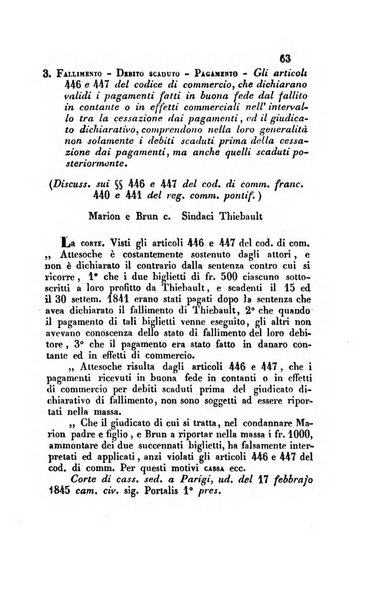 Giornale del Foro in cui si raccolgono le più importanti regiudicate dei supremi tribunali di Roma e dello Stato pontificio in materia civile