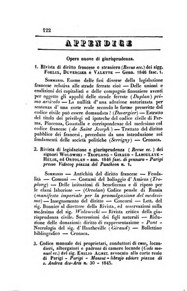 Giornale del Foro in cui si raccolgono le più importanti regiudicate dei supremi tribunali di Roma e dello Stato pontificio in materia civile