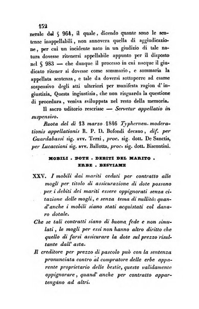 Giornale del Foro in cui si raccolgono le più importanti regiudicate dei supremi tribunali di Roma e dello Stato pontificio in materia civile