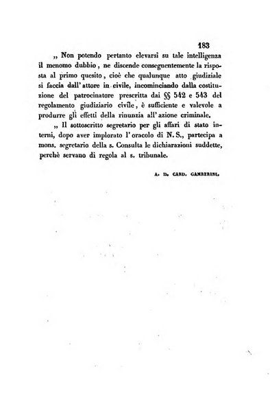 Giornale del Foro in cui si raccolgono le più importanti regiudicate dei supremi tribunali di Roma e dello Stato pontificio in materia civile