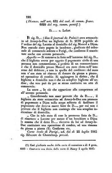 Giornale del Foro in cui si raccolgono le più importanti regiudicate dei supremi tribunali di Roma e dello Stato pontificio in materia civile