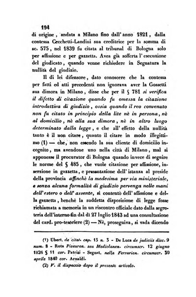 Giornale del Foro in cui si raccolgono le più importanti regiudicate dei supremi tribunali di Roma e dello Stato pontificio in materia civile