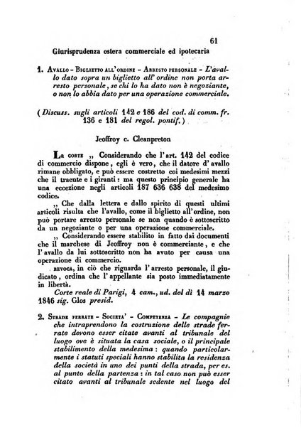 Giornale del Foro in cui si raccolgono le più importanti regiudicate dei supremi tribunali di Roma e dello Stato pontificio in materia civile