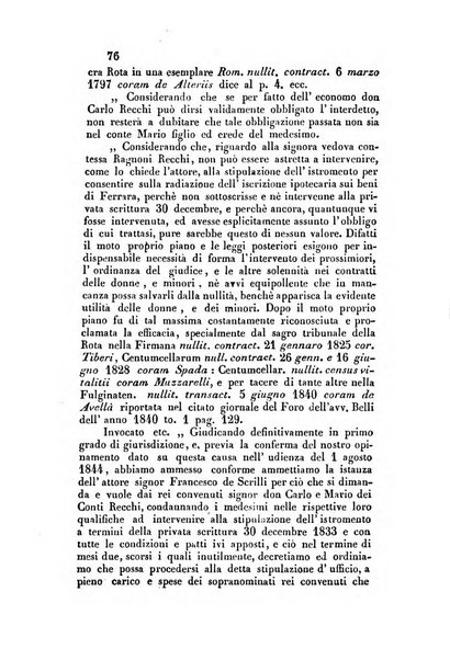 Giornale del Foro in cui si raccolgono le più importanti regiudicate dei supremi tribunali di Roma e dello Stato pontificio in materia civile