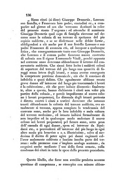 Giornale del Foro in cui si raccolgono le più importanti regiudicate dei supremi tribunali di Roma e dello Stato pontificio in materia civile